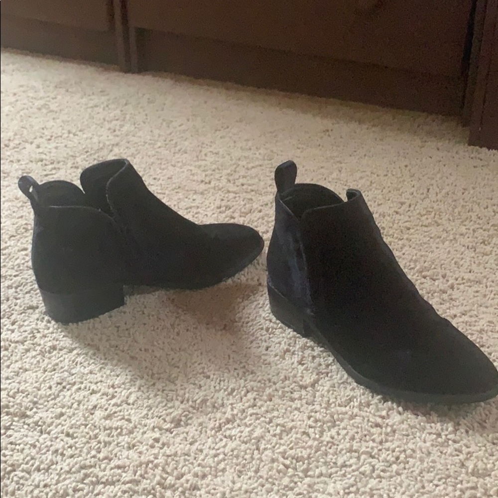Black velvet booties